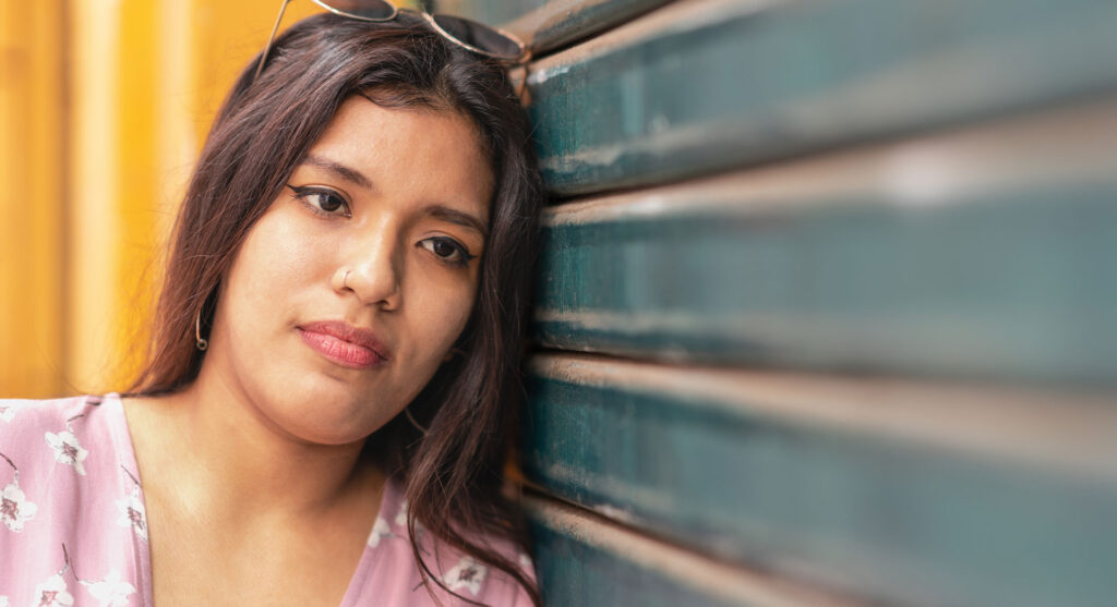 Thinking about her pregnancy test results